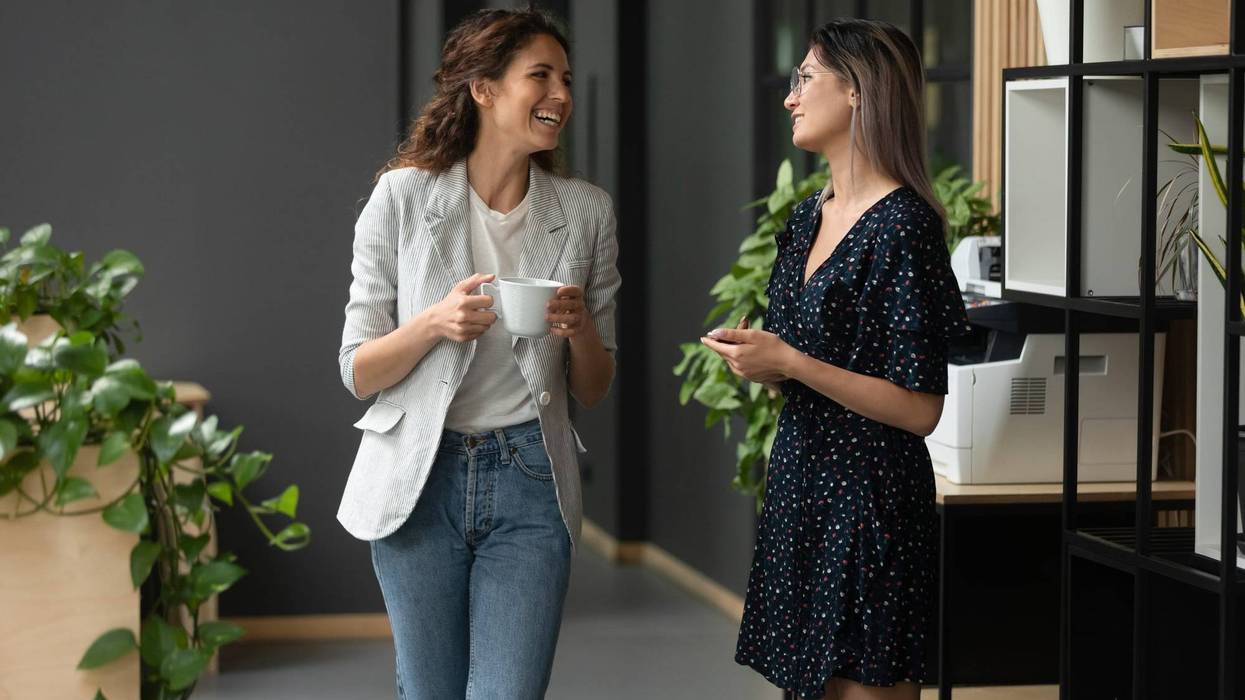 Two Happy Women Talking