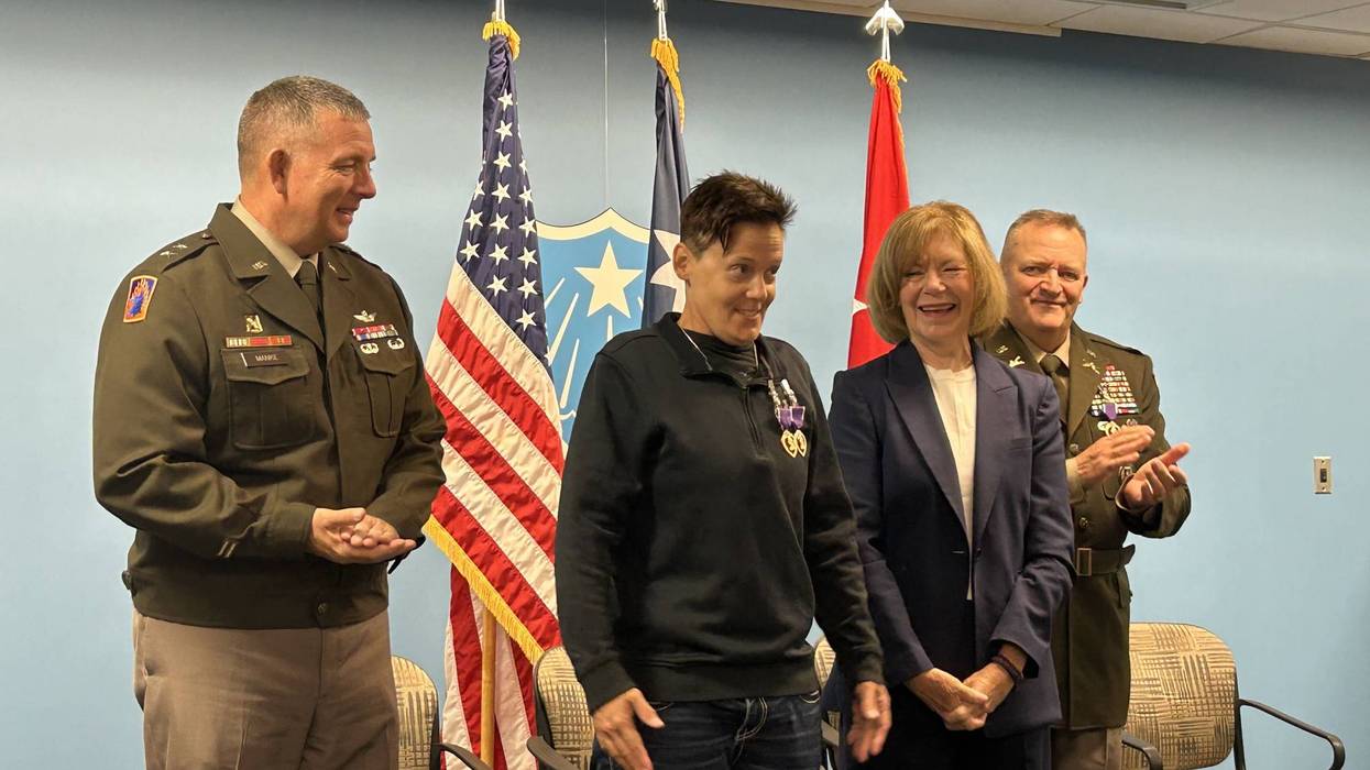Two Minnesota veterans received long-awaited Purple Hearts Wednesday for their combat injuries.