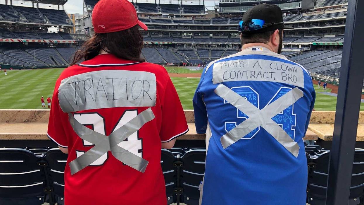 Two Nationals fans are no longer fans of Bryce Harper.