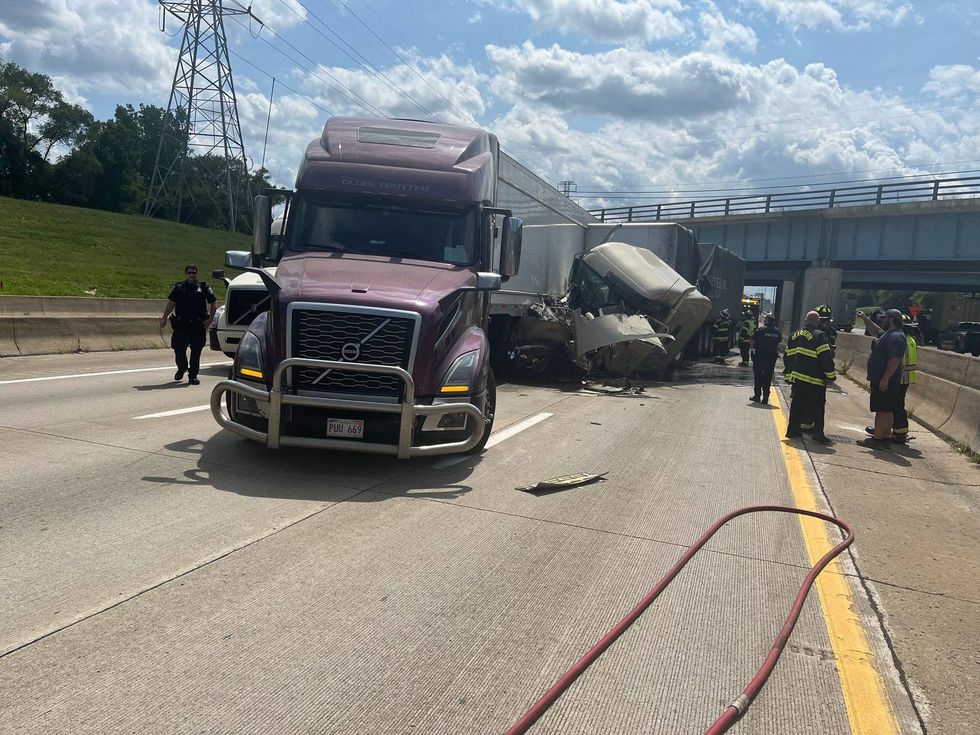 Two of four semis involved in I-94 crash