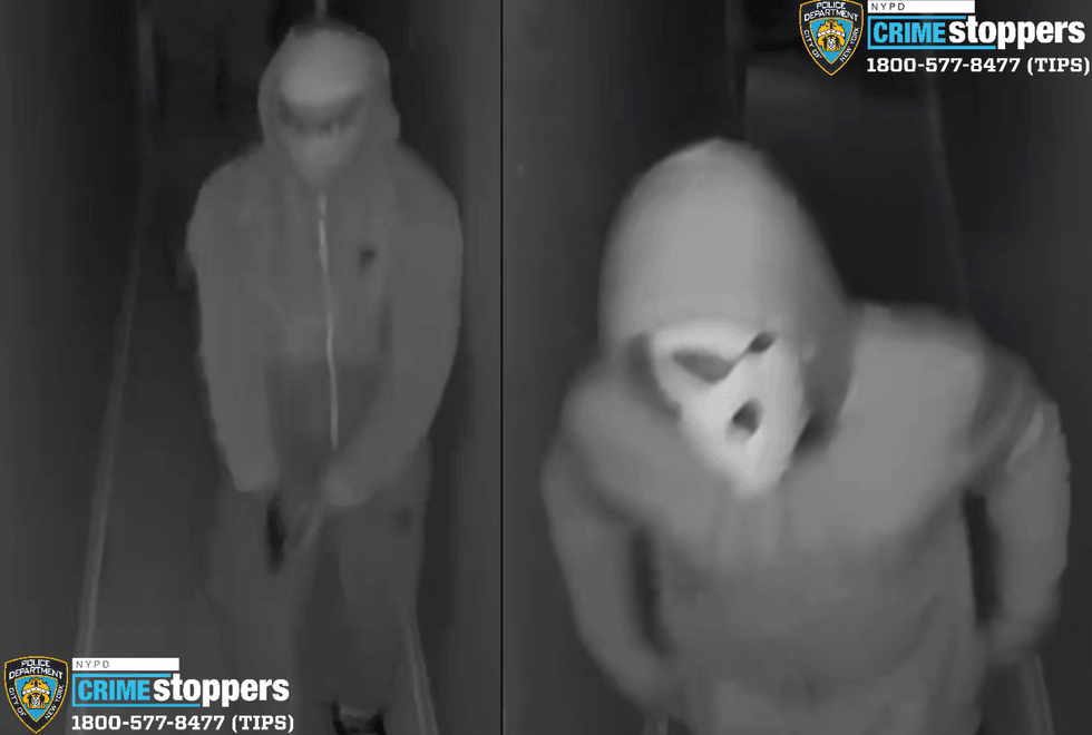 Two of the suspects, including one who appears to be wearing a Halloween mask
