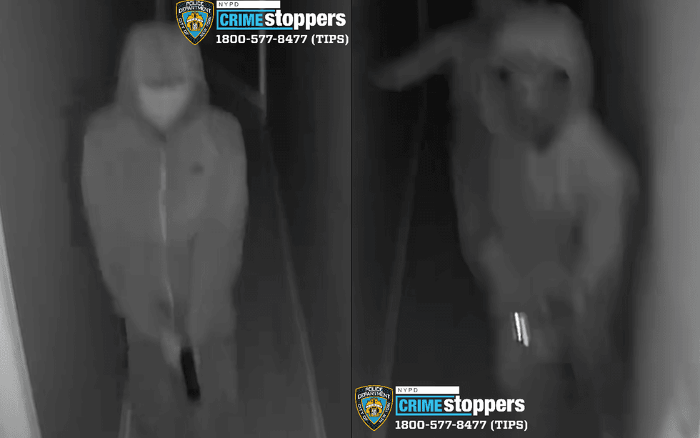 Two of the suspects police are searching for in the robbery