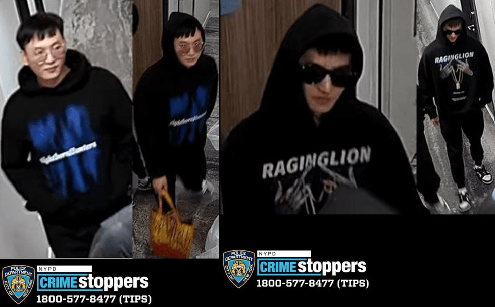 Two of the three suspects being sought in the robbery