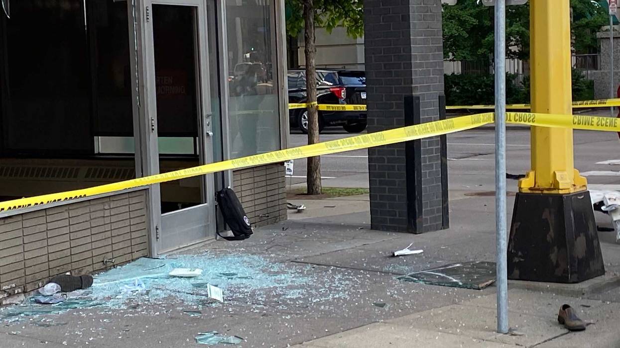 Two pedestrians hit by car, sent through window