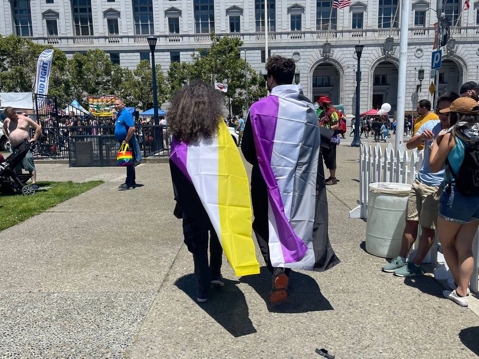Two people at San Francisco Pride.