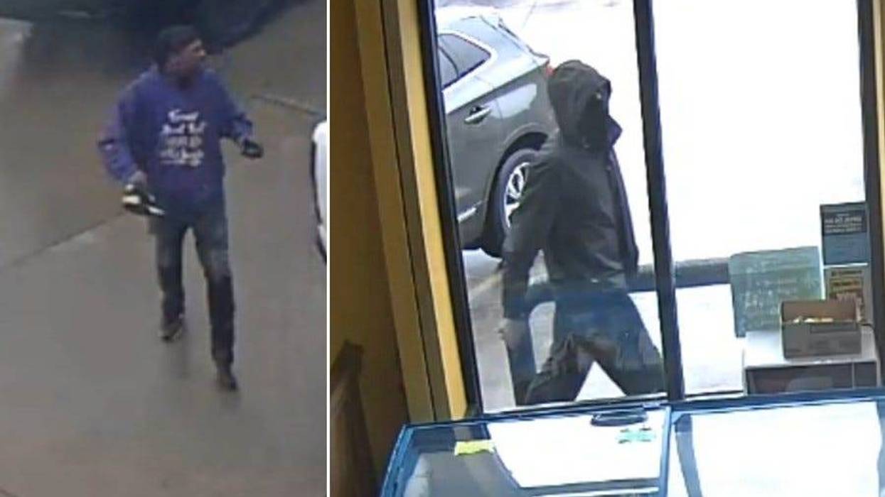 Two wanted in beating of many in party store parking lot.