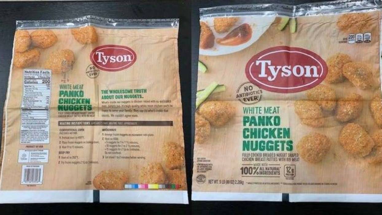 Tyson Foods is recalling 36,420 pounds of chicken nuggets — not because the chicken is rubbery, but — because rubber may actually be in them.