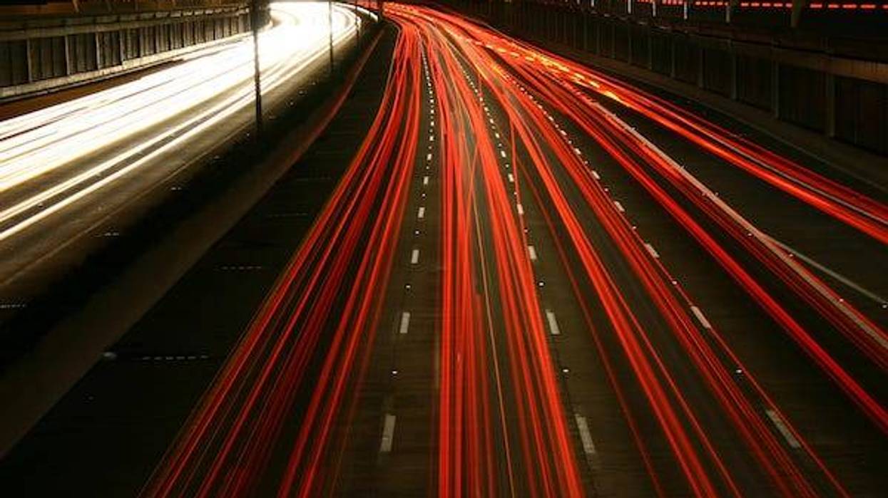 U.S. 75 Central Expressway in Dallas at night