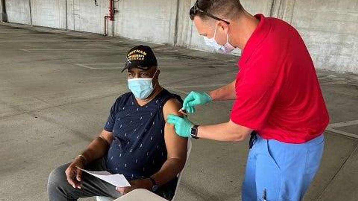 U.S. Army veteran Michael Turner received his first dose of the COVID-19 Vaccine at West Palm Beach VA Medical Center's Mass Vaccination Clinic at Florida Atlantic University on Feb. 6, 2021. The medical center vaccinated nearly 600 veterans during the event.
