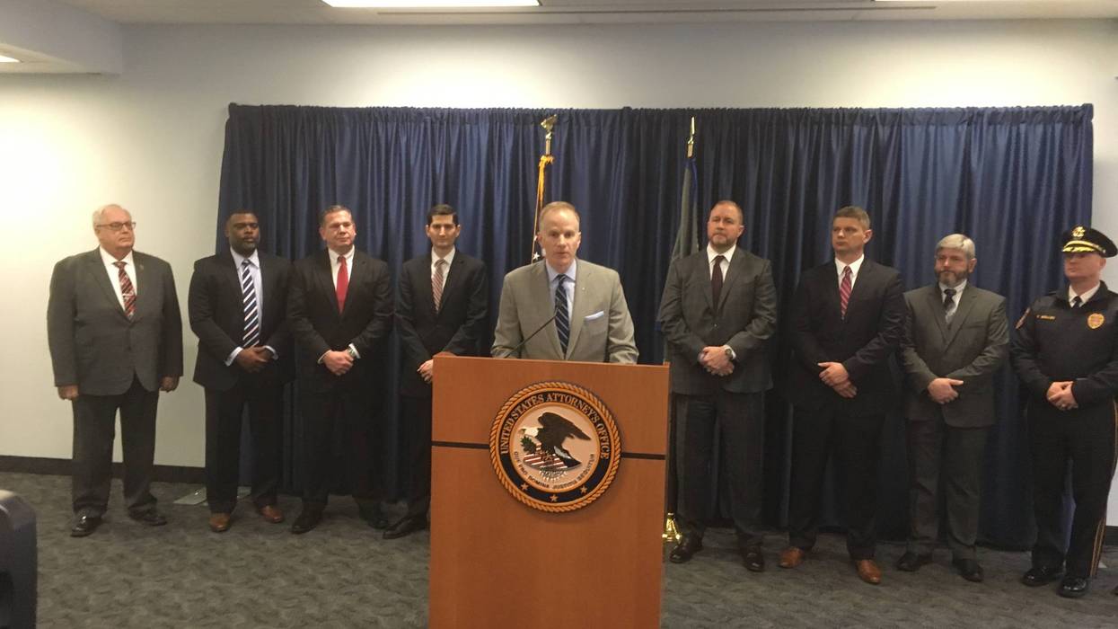 U.S. Attorney Bill McSwain alleges 14 people unlawfully prescribed oxycodone.
