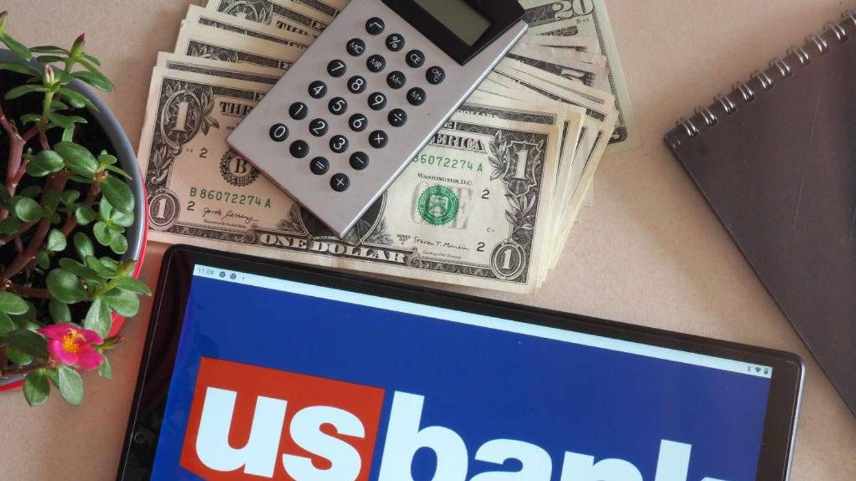 U.S. Bank logo seen displayed on a tablet.