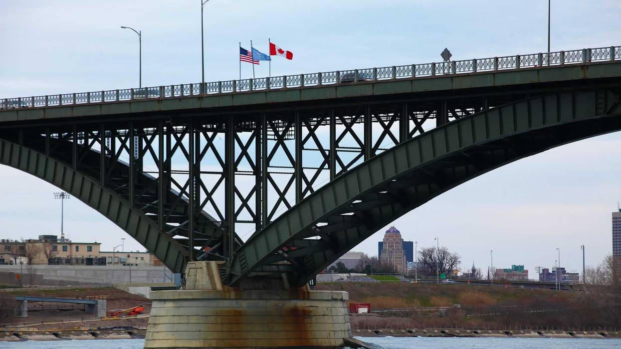 U.S.-Canada border at the Peace Bridge