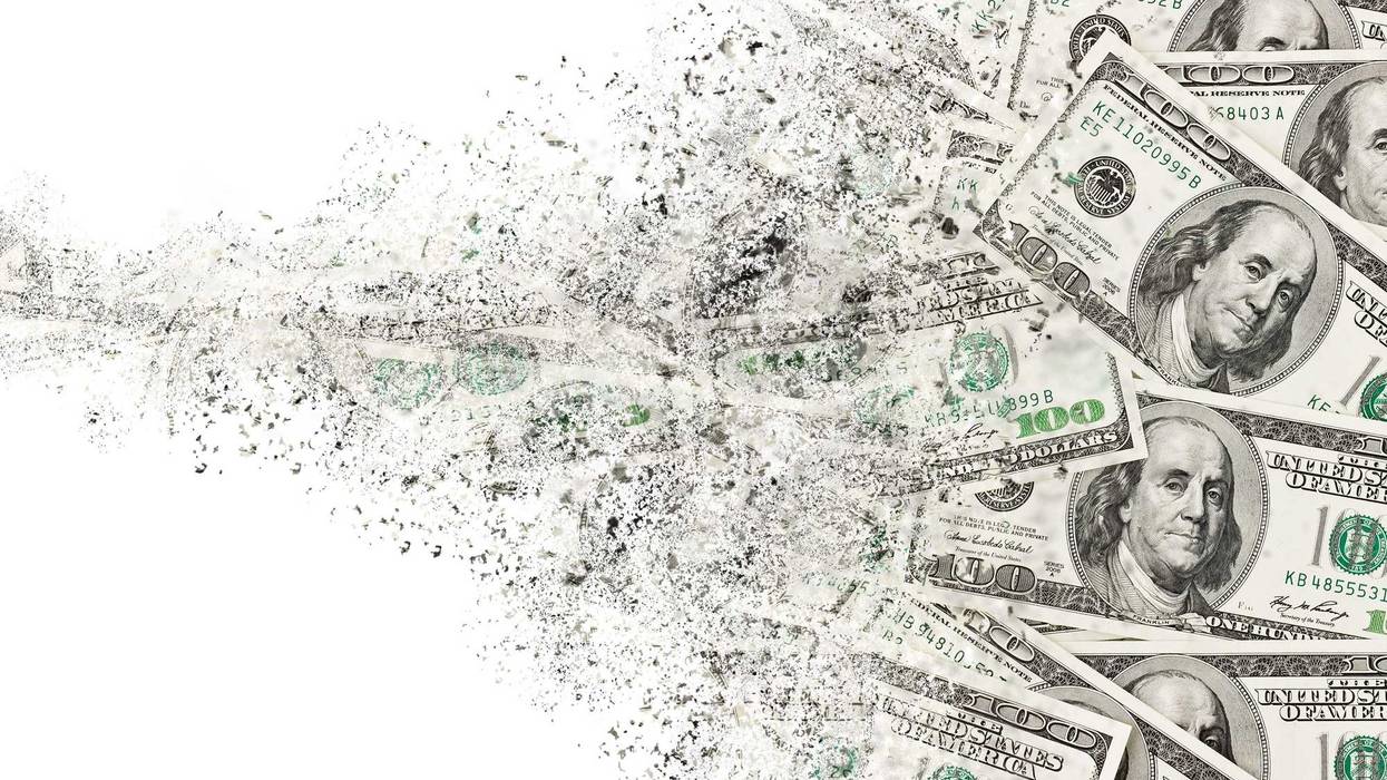 U.S. currency disparaging stock art.