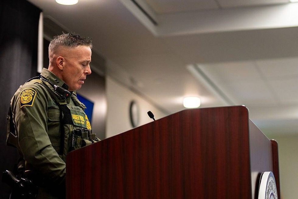 U.S. Customs and Border Patrol Commander at Large Gregory Bovino speaks during a news conference at the Bishop Henry Whipple Federal on January 25, 2026 in Minneapolis, Minnesota. The news conference comes after 37-year-old legal observer Alex Pretti was fatally shot during a confrontation with federal agents. The Trump administration has sent a reported 3,000 federal agents into the area, with more on the way, as they make a push to arrest undocumented immigrants in the region.