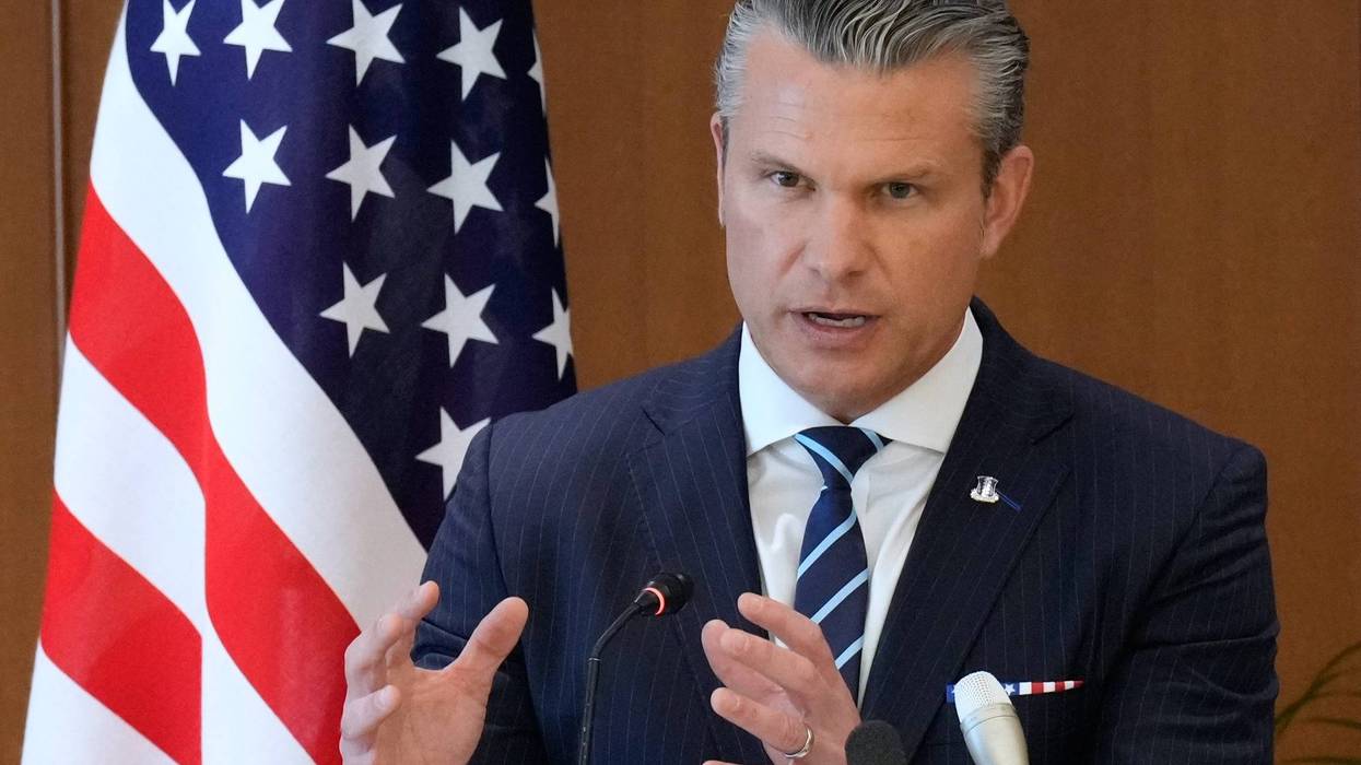 U.S. Defense Secretary Pete Hegseth speaks during a joint press conference with Japan's Defense Minister Shinjiro Koizumi in Tokyo Wednesday, Oct. 29, 2025.