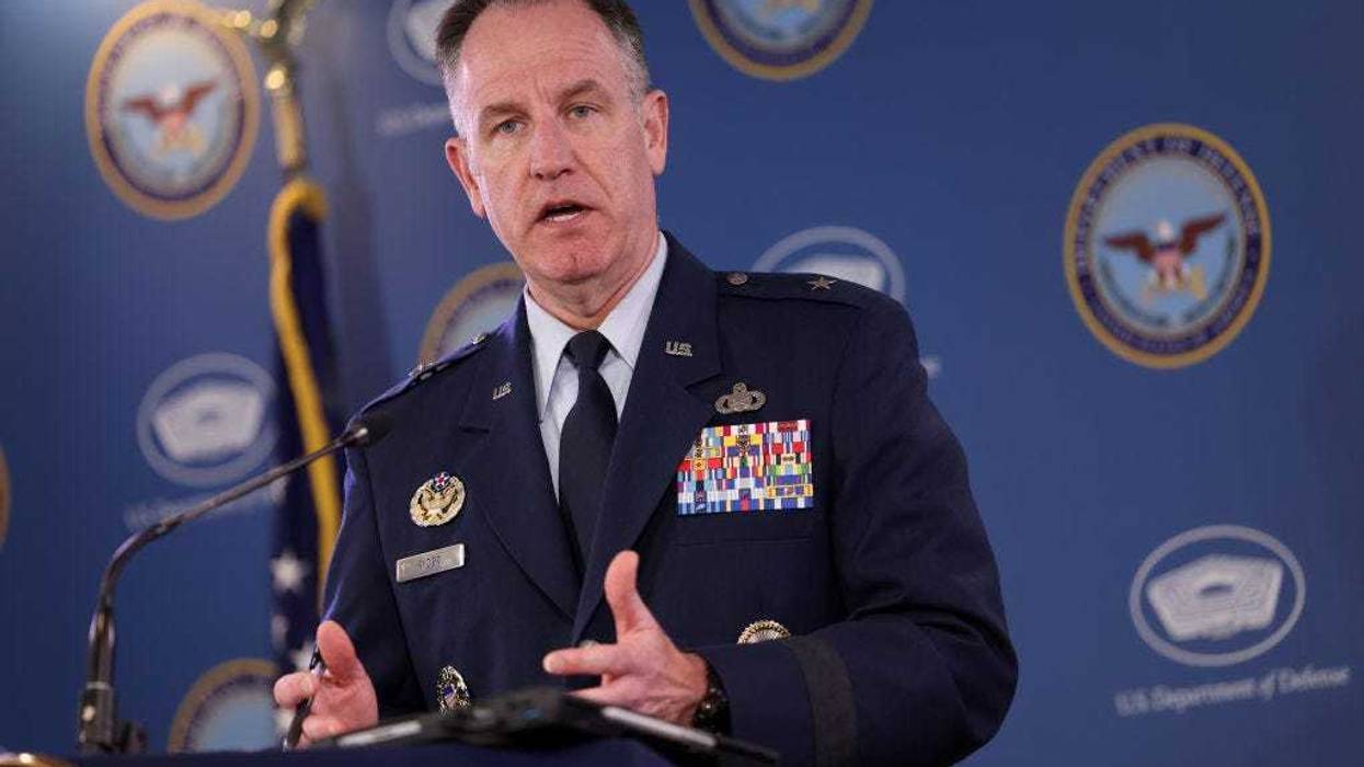 U.S. Department of Defense Press Secretary Gen. Patrick S. Ryder speaks at a press conference at the Pentagon on April 13, 2023 in Arlington, Virginia. Ryder spoke on the investigation of classified Department of Defense documents that were leaked on the internet. (Photo by Kevin Dietsch/Getty Images)