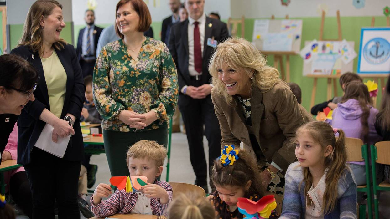 U.S. First Lady Jill Biden Visits Slovak And Ukrainian Women On Mother's Day.