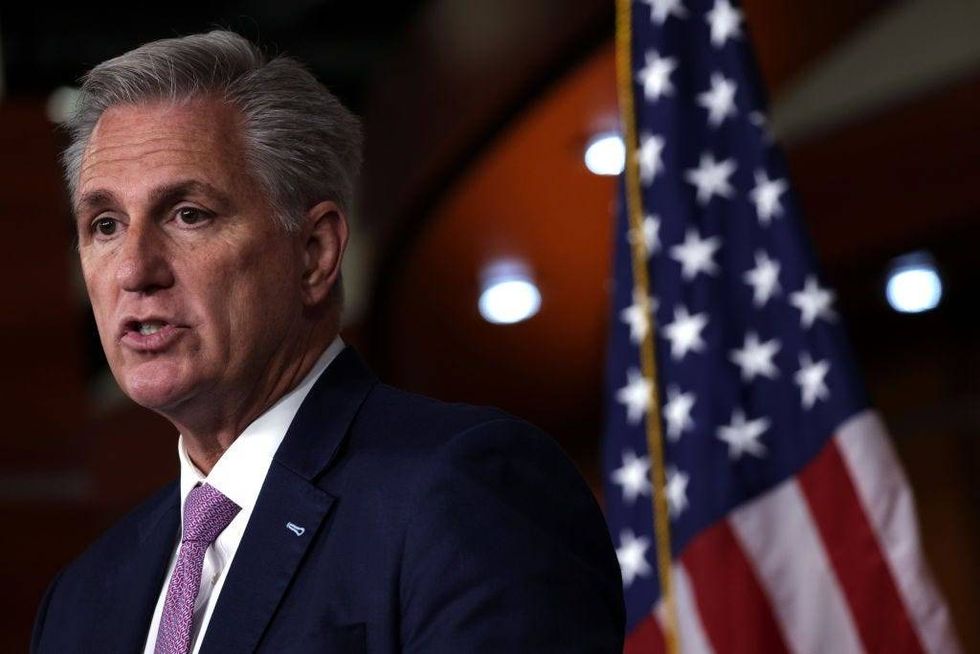 U.S. House Minority Leader Rep. Kevin McCarthy (R-CA) speaks during a weekly news conference at the U.S. Capitol September 30, 2021 in Washington, DC.