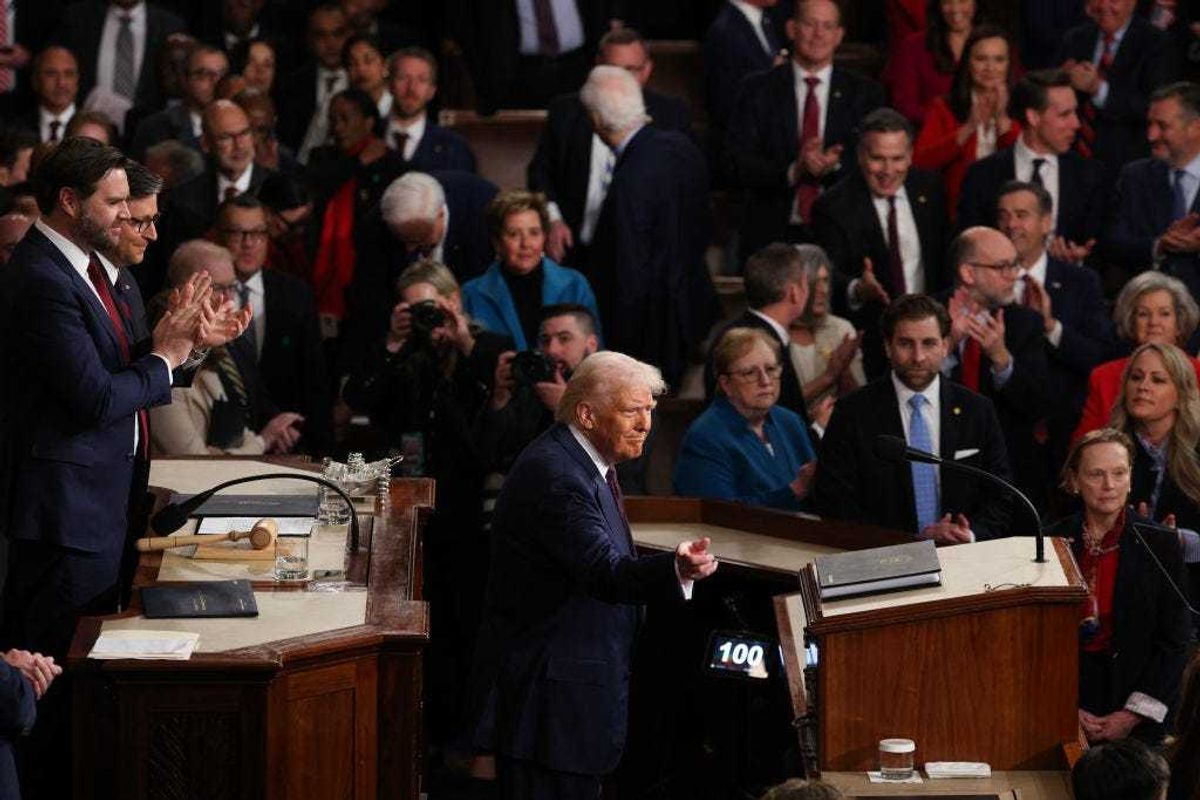U.S. President Donald Trump addresses a joint session of Congress at the U.S. Capitol on March 04, 2025 in Washington, DC. President Trump was expected to address Congress on his early achievements of his presidency and his upcoming legislative agenda.