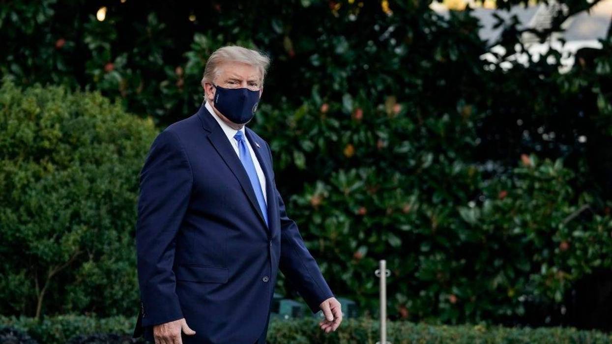 U.S. President Donald Trump leaves the White House for Walter Reed National Military Medical Center on the South Lawn of the White House on October 2, 2020 in Washington, DC. President Donald Trump and First Lady Melania Trump have both tested positive for coronavirus.