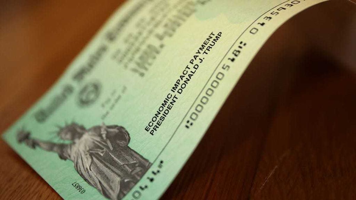 U.S. President Donald Trump's name appears on the coronavirus economic assistance checks that were sent to citizens across the country April 29, 2020 in Washington, DC.