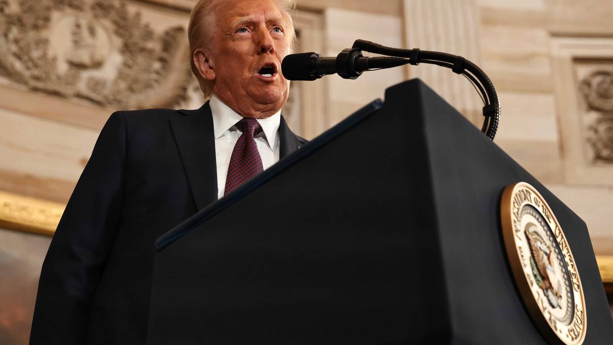 U.S. President Donald Trump speaks during inauguration ceremonies in the Rotunda of the U.S. Capitol on January 20, 2025 in Washington, DC. Donald Trump takes office for his second term as the 47th president of the United States.