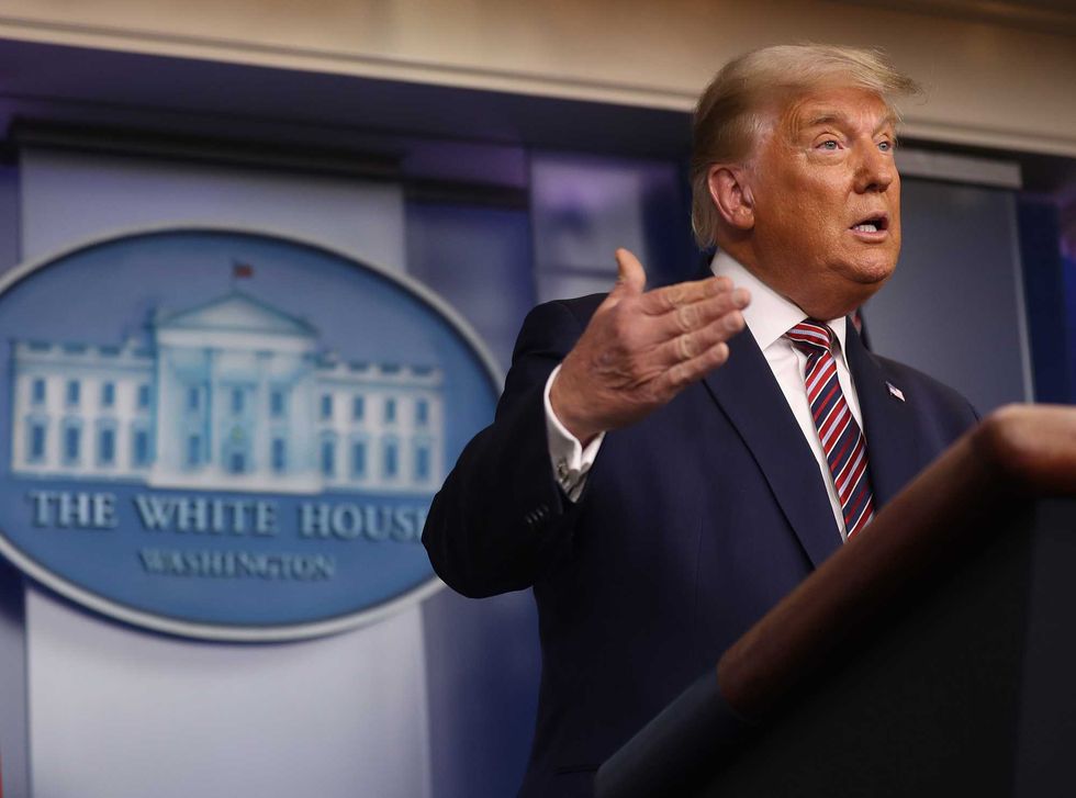 U.S. President Donald Trump speaks in the briefing room at the White House on November 5, 2020 in Washington, DC.