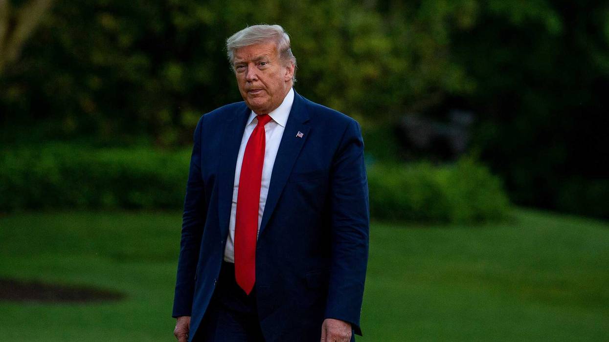 U.S. President Donald Trump walks off Marine One on May 30, 2020 in Washington, DC.