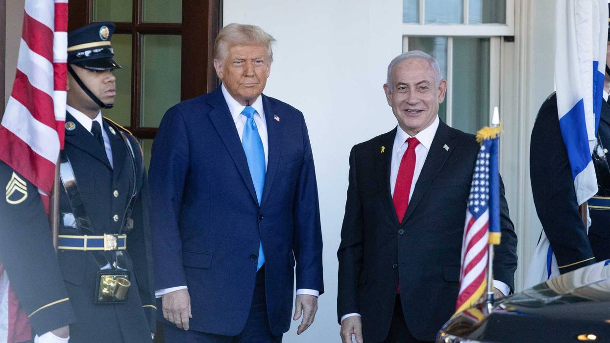 U.S. President Donald Trump welcomes Israeli Prime Minister Benjamin Netanyahu at the the White House in Washington D.C., the United States, Feb. 4, 2025.