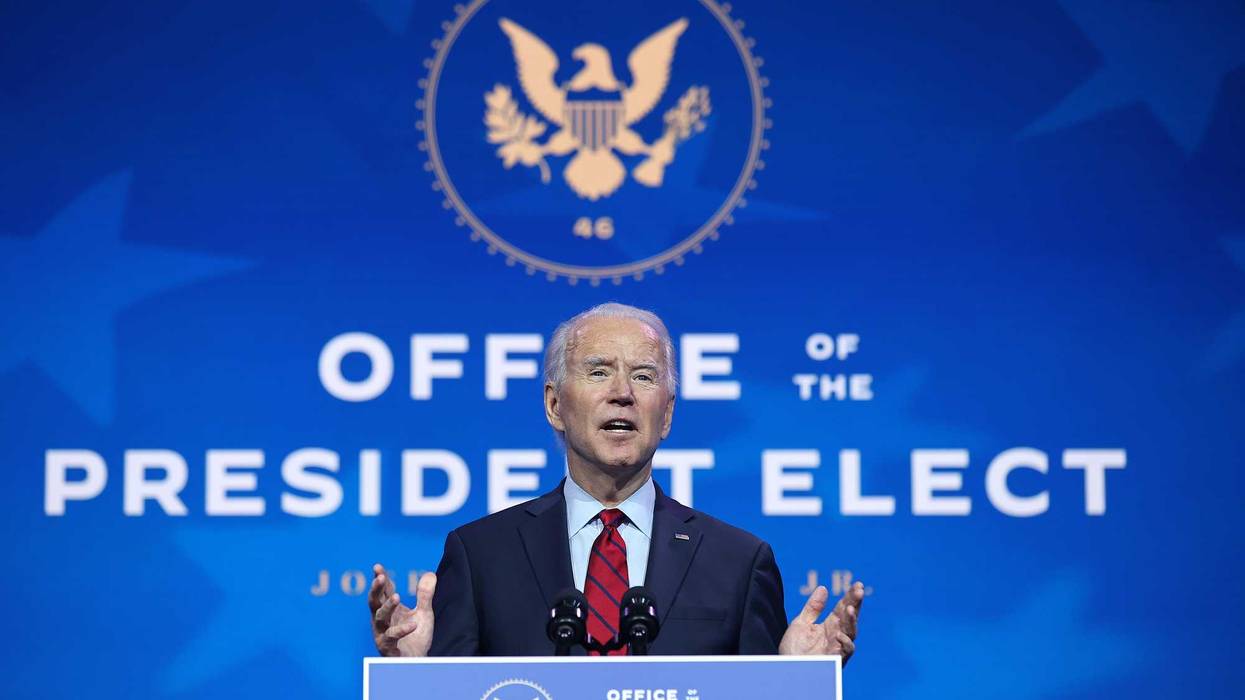 U.S. President-elect Joe Biden announces the members of his health team, including his pick for secretary of Health and Human Services Xavier Becerra, at the Queen Theater December 08, 2020 in Wilmington, Delaware.