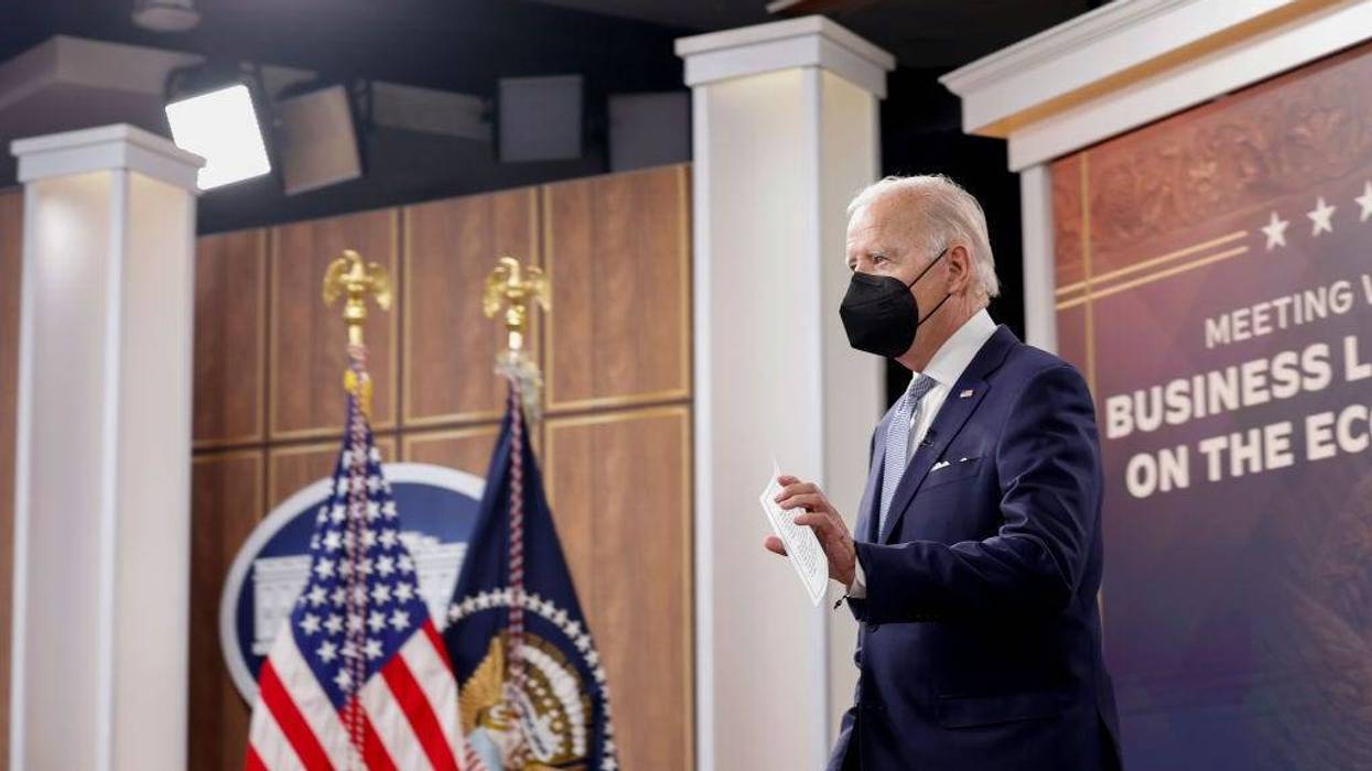 U.S. President Joe Biden arrives to a meeting on the U.S. Economy with CEOs and members of his Cabinet in the South Court Auditorium of the White House on July 28, 2022 in Washington, DC.