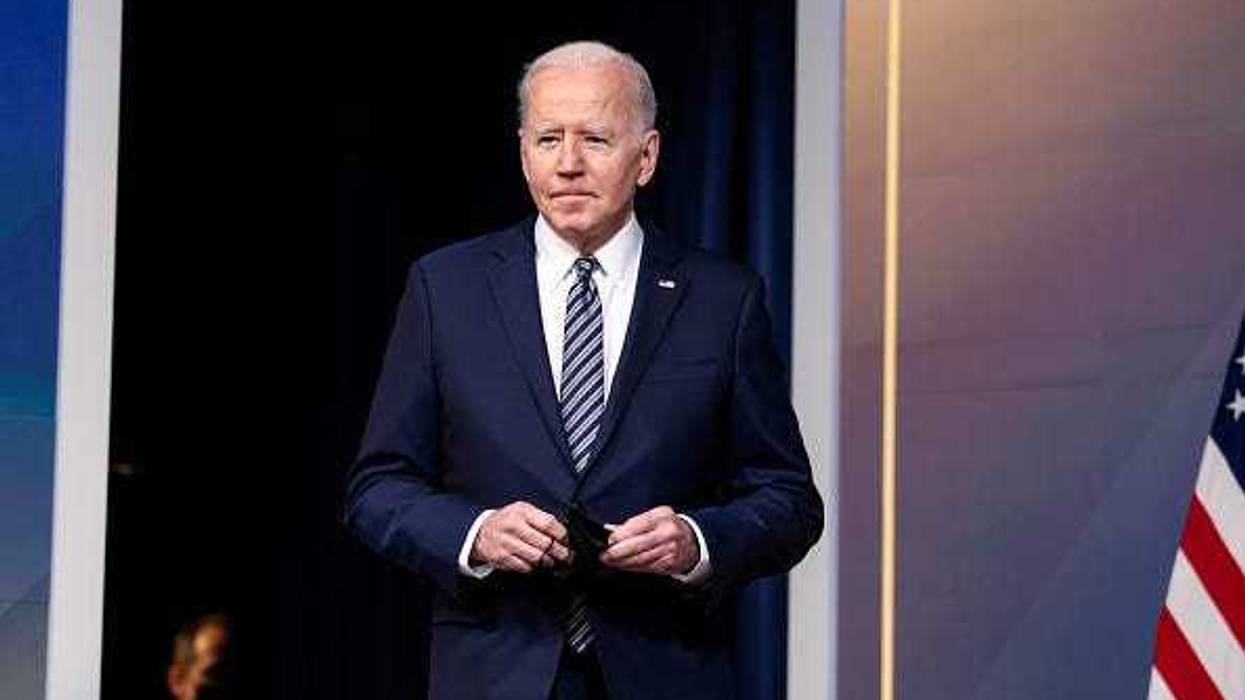 U.S. President Joe Biden arrives to give remarks on gas prices in the United States from the South Court Auditorium of the White House on March 31, 2022 in Washington, DC.