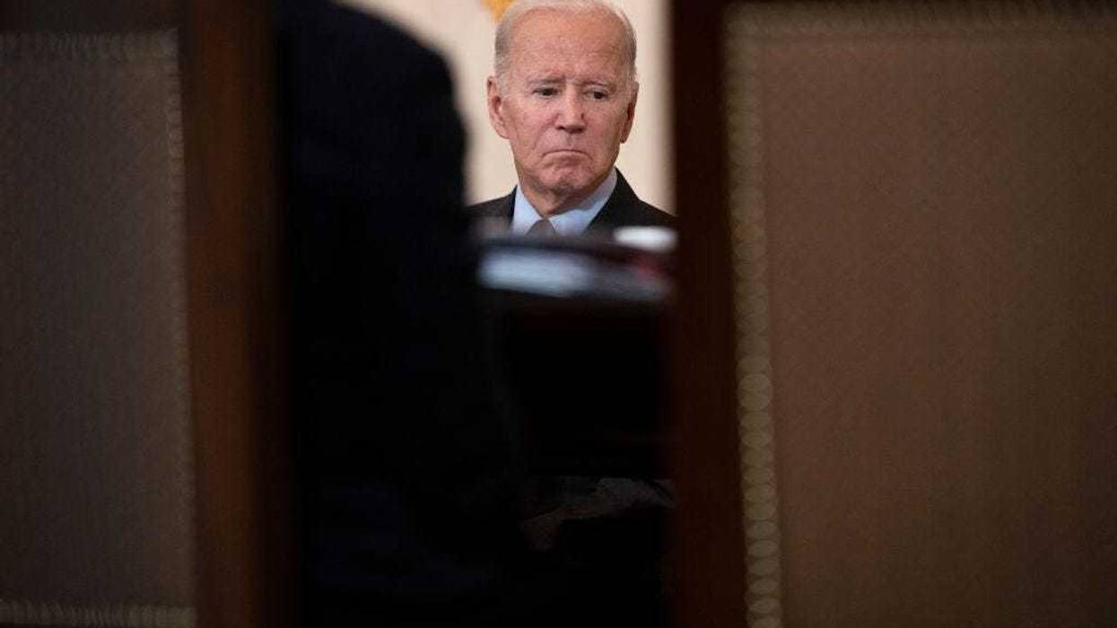 U.S. President Joe Biden attends a meeting of the Task Force on Reproductive Healthcare Access in the State Dining Room of the White House October 4, 2022 in Washington, DC.