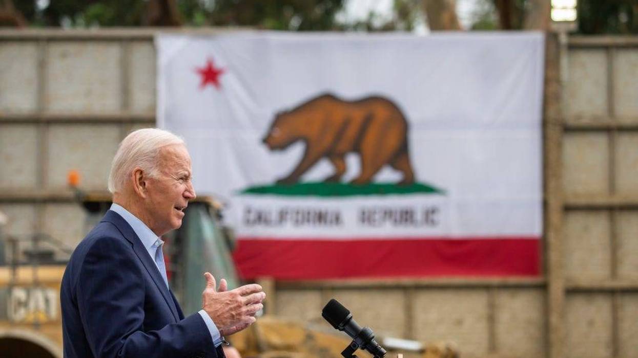 U.S. President Joe Biden delivers remarks at the Metro D Line (Purple) Extension Transit Project - Section 3 on October 13, 2022 in Los Angeles, California.