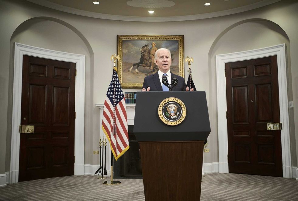 U.S. President Joe Biden delivers remarks on the Colonial Pipeline incident in the Roosevelt Room of the White House May 13, 2021 in Washington, DC.