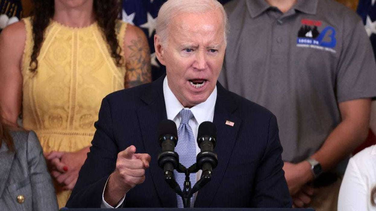 U.S. President Joe Biden delivers remarks on the first anniversary of the Inflation Reduction Act in the East Room at the White House on August 16, 2023 in Washington, DC. The Inflation Reduction Act aims to curb inflation by reducing the federal government budget deficit, lowering prescription drug prices, and investing into clean domestic energy programs. (Photo by Win McNamee/Getty Images)