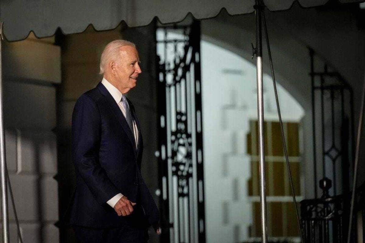 U.S. President Joe Biden departs the White House and walks to Marine One on the South Lawn January 6, 2023 in Washington, DC. On Sunday, President Biden will visit the U.S.-Mexico border.