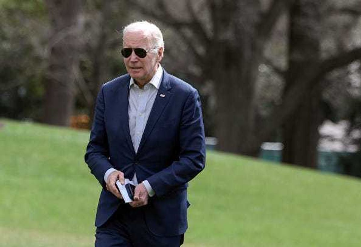 U.S. President Joe Biden returns to the White House on March 20, 2022 in Washington, DC. The Biden's are returning from a weekend trip to Delaware.