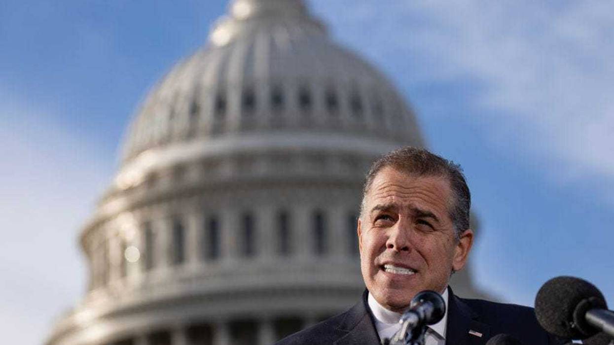 U.S. President Joe Biden's son Hunter Biden talks to reporters outside the U.S. Capitol on December 13, 2023 in Washington, DC. Hunter Biden defied a subpoena from Congress to testify behind closed doors ahead of a House vote on an impeachment inquiry against his father.