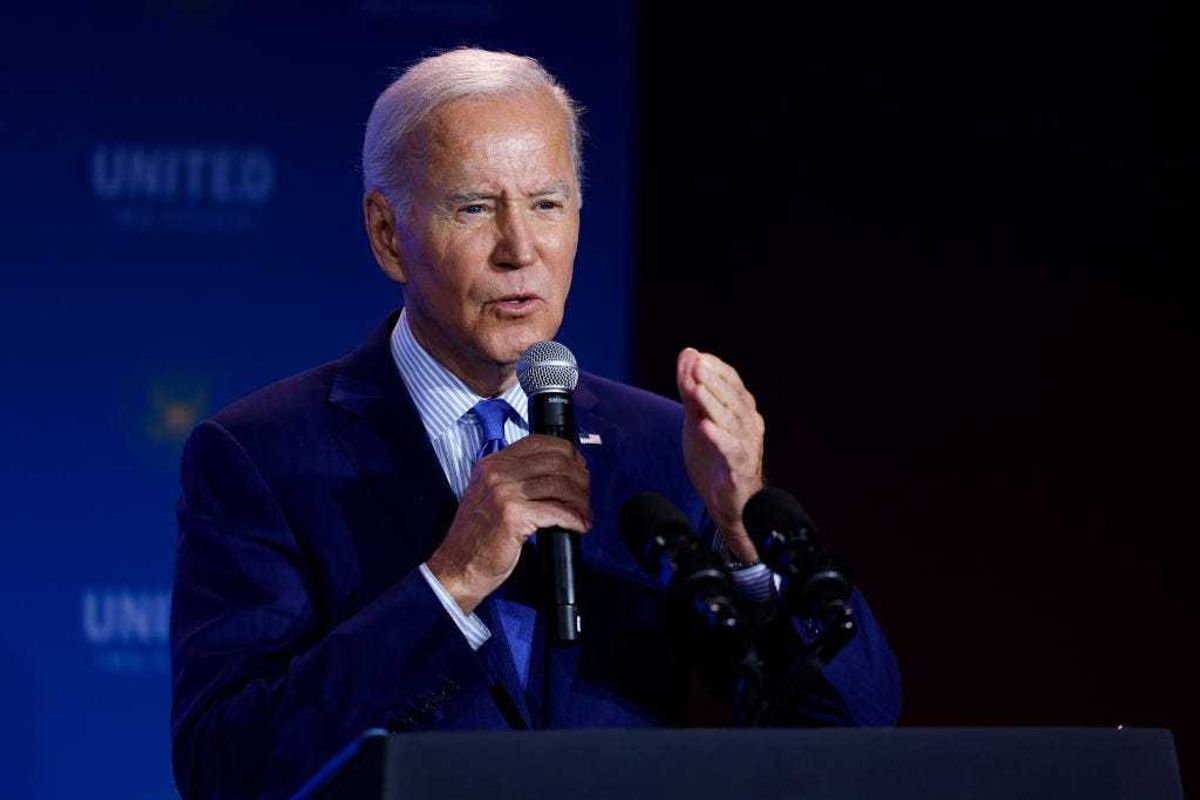 U.S. President Joe Biden speaks at the United We Stand Summit in the East Room of the White House on September 15, 2022 in Washington, DC. Faith leaders, civil rights leaders and activists attended the summit which focused on new government efforts to respond to violence and hate crimes. (Photo by Anna Moneymaker/Getty Images)