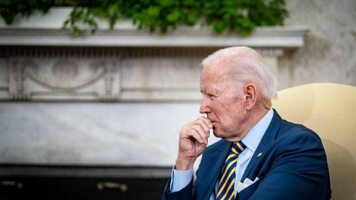 U.S. President Joe Biden speaks during a bilateral meeting with South African President Cyril Ramaphosa in the Oval Office of the White House on September 16, 2022 in Washington, DC.
