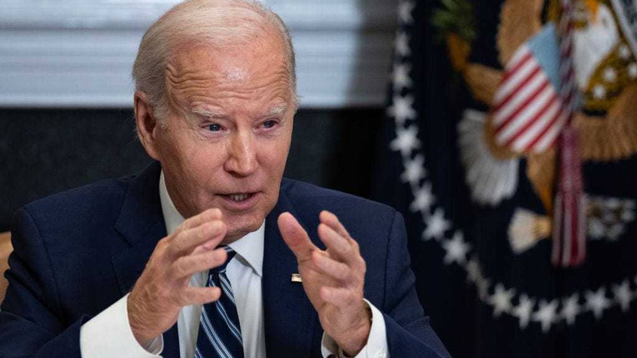 U.S. President Joe Biden speaks during a meeting about countering the flow of fentanyl into the United States, in the Roosevelt Room of the White House November 21, 2023 in Washington, DC.