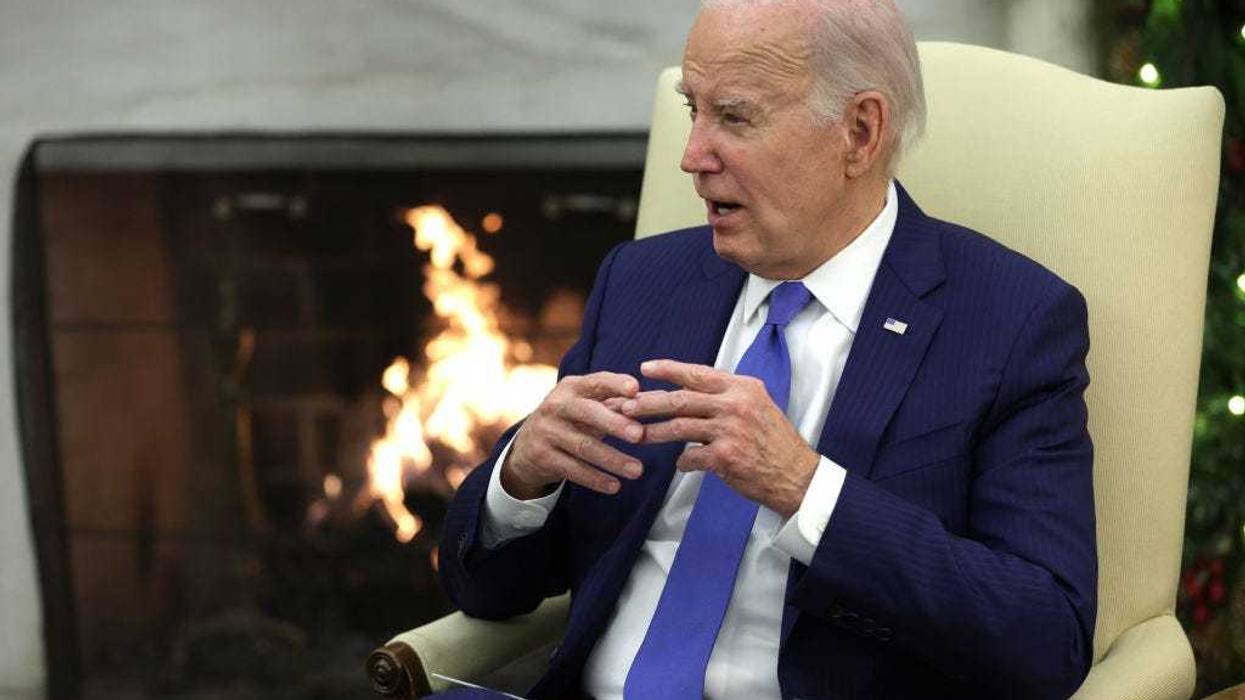 U.S. President Joe Biden speaks during a meeting with President Joao Lourenco of Angola in the Oval Office of the White House on November 30, 2023 in Washington, DC.