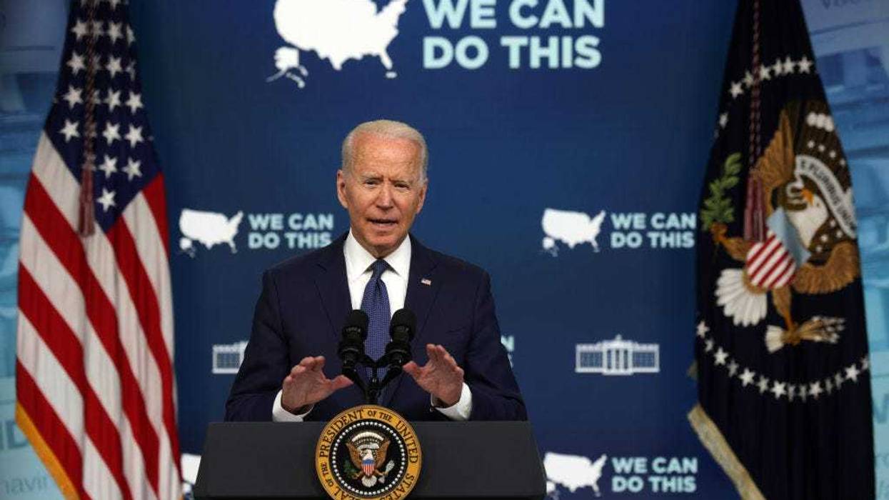 U.S. President Joe Biden speaks during an event on COVID-19 response and the vaccination program at the South Court Auditorium of Eisenhower Executive Office Building July 6, 2021 in Washington, DC. President Biden encouraged more Americans to get vaccinated after falling short of his July 4th deadline for 70 percent of adults to have received at least one vaccination shot.