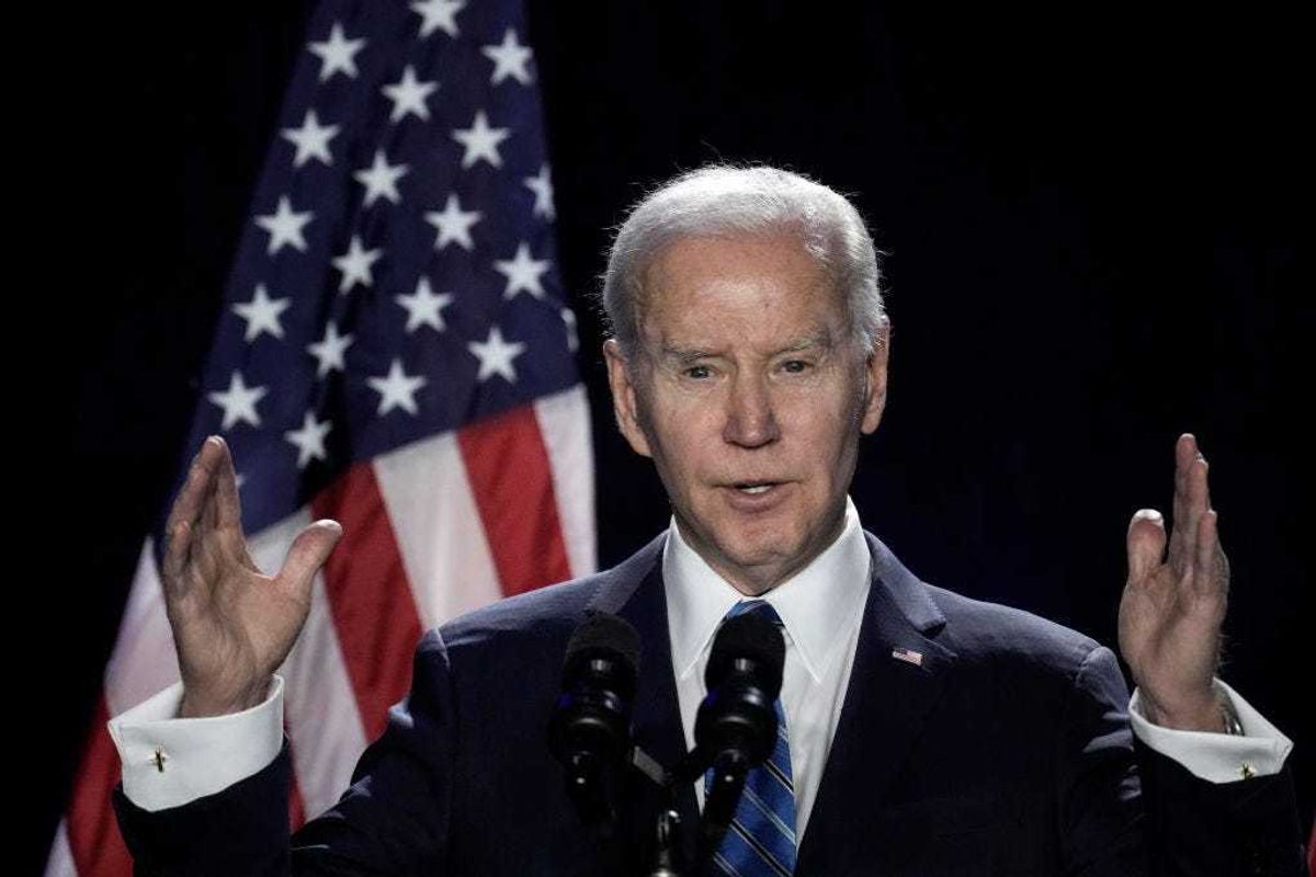 U.S. President Joe Biden speaks during the annual House Democrats Issues Conference at the Hyatt Regency Hotel March 1, 2023 in Baltimore, Maryland. Biden spoke on a range of issues, including bipartisan legislation passed in the first two years of his presidency. (Photo by Drew Angerer/Getty Images)