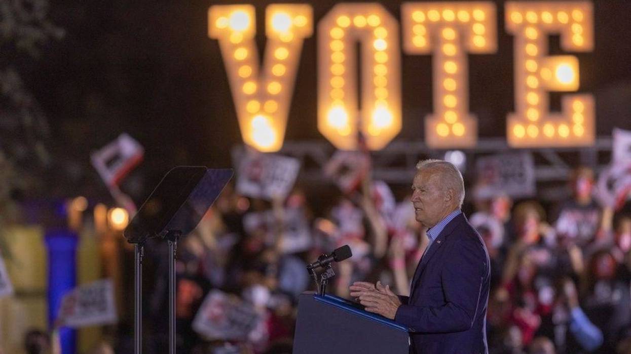 U.S. President Joe Biden speaks in support of keeping California Gov. Gavin Newsom in office at Long Beach City College on the eve of the last day of the special election to recall the governor on Sept. 13, 2021, in Long Beach, California. Forty-six candidates, mostly Republicans, are attempting to remove the governor in the recall election a year ahead of the regularly scheduled gubernatorial vote.