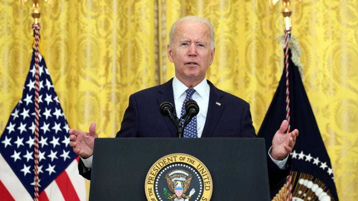 U.S. President Joe Biden speaks on workers rights and labor unions in the East Room at the White House on September 08, 2021 in Washington, DC. Biden spoke on the need to protect workers rights and the middle class. (Photo by Kevin Dietsch/Getty Images)