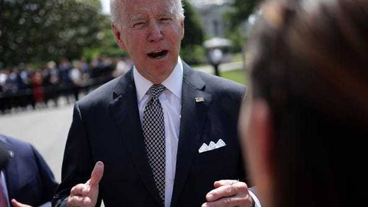 U.S. President Joe Biden speaks to members of the press prior to a Marine One departure from the White House June 17, 2022 in Washington, DC. President Biden is traveling to Rehoboth Beach, Delaware to spend his weekend.
