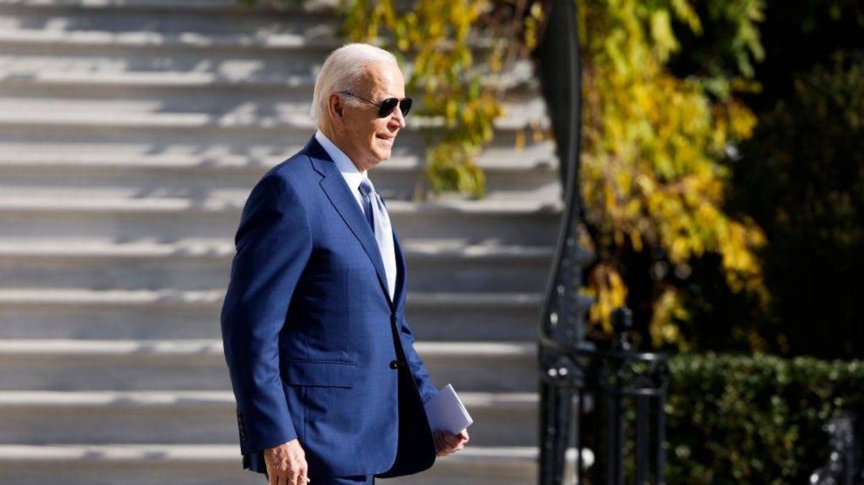 U.S. President Joe Biden walks on the South Lawn to board Marine One before departing the White House on December 08, 2023 in Washington, DC. Biden is traveling to Las Vegas, Nevada, for remarks his administration's infrastructure agenda and then later travel to California to attend campaign events over the weekend. (Photo by Anna Moneymaker/Getty Images)
