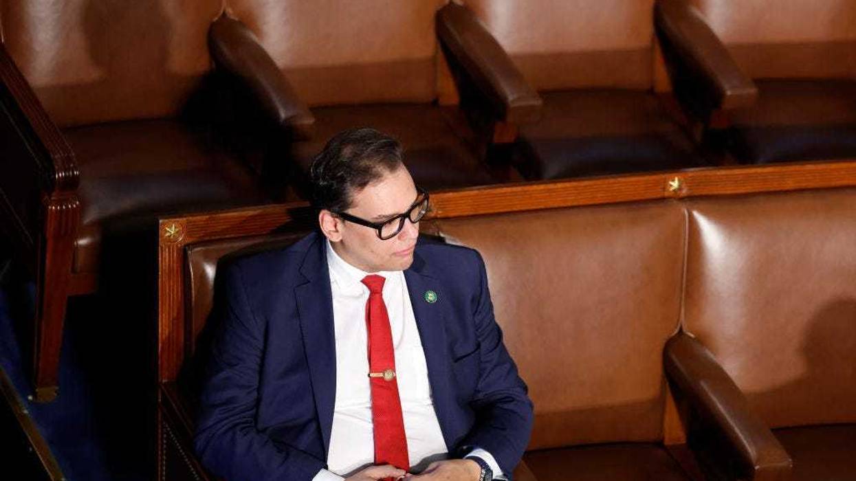 U.S. Rep.-elect George Santos (R-NY) watches proceedings during the fourth day of elections for Speaker of the House at the U.S. Capitol Building on January 06, 2023 in Washington, DC.